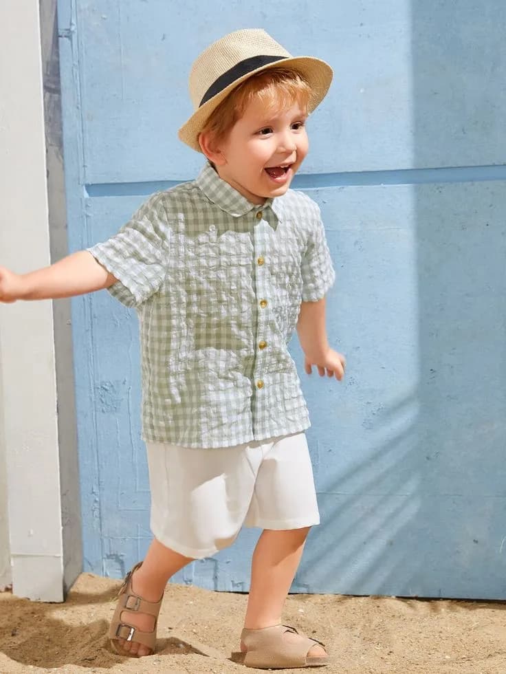 Checked Shirt & Shorts